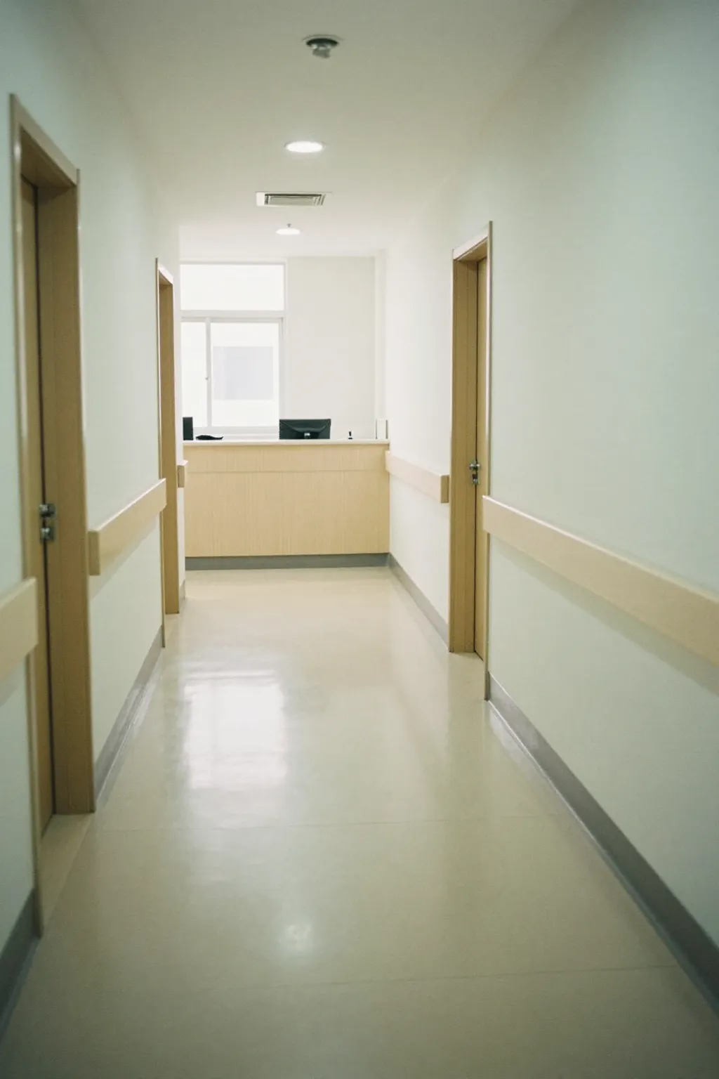 Clean, quiet clinic corridor